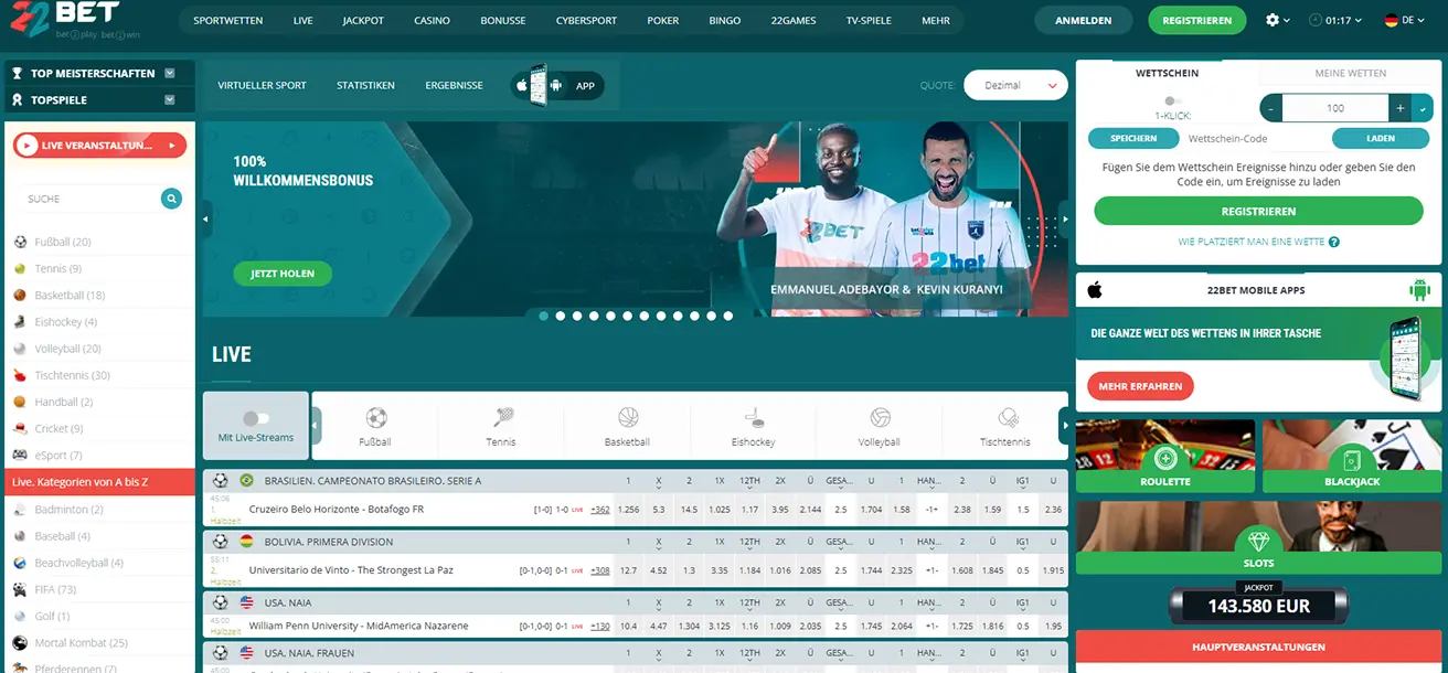 22Bet Live-Wetten 22Bet Live-Wetten